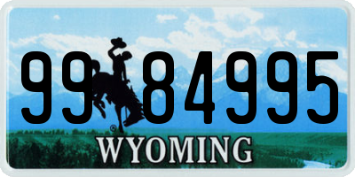 WY license plate 9984995