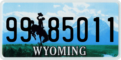 WY license plate 9985011