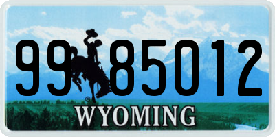 WY license plate 9985012