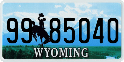 WY license plate 9985040