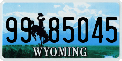 WY license plate 9985045