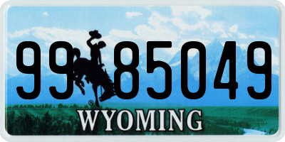 WY license plate 9985049