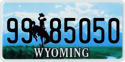 WY license plate 9985050