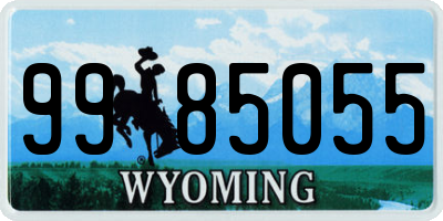 WY license plate 9985055