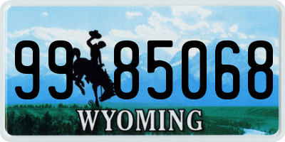 WY license plate 9985068