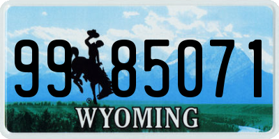 WY license plate 9985071