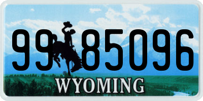 WY license plate 9985096