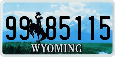 WY license plate 9985115