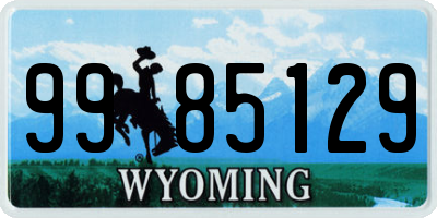 WY license plate 9985129