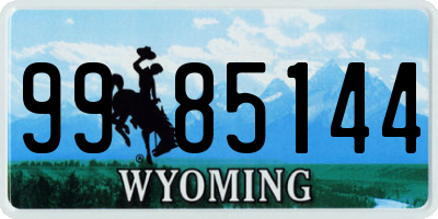 WY license plate 9985144