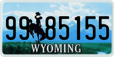 WY license plate 9985155