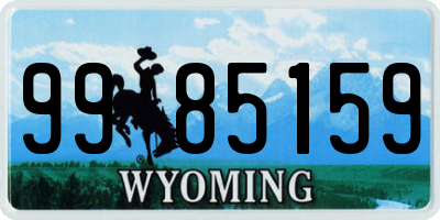 WY license plate 9985159