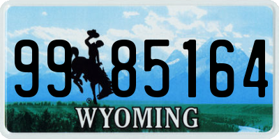 WY license plate 9985164