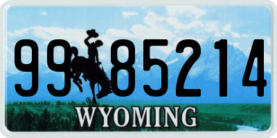 WY license plate 9985214