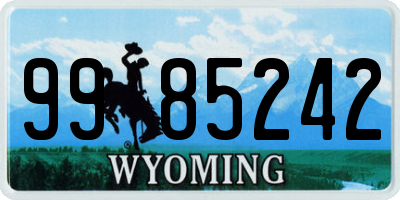 WY license plate 9985242