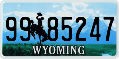 WY license plate 9985247