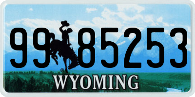 WY license plate 9985253