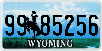 WY license plate 9985256