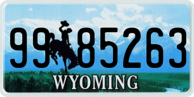 WY license plate 9985263