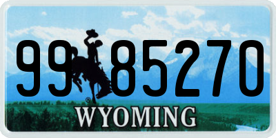 WY license plate 9985270