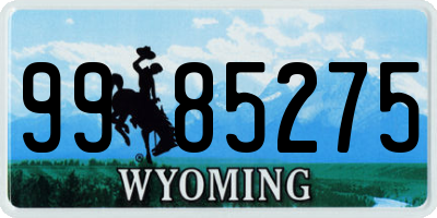 WY license plate 9985275