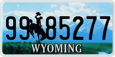 WY license plate 9985277