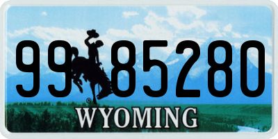 WY license plate 9985280