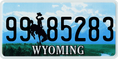 WY license plate 9985283