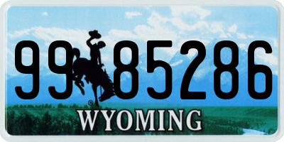 WY license plate 9985286