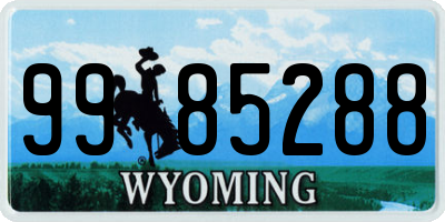 WY license plate 9985288