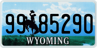 WY license plate 9985290