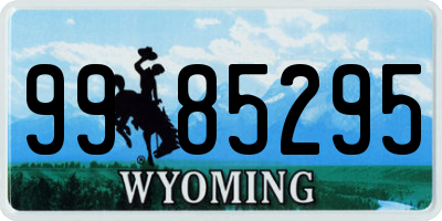 WY license plate 9985295