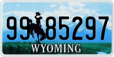 WY license plate 9985297