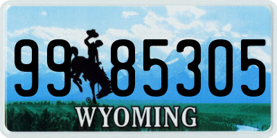 WY license plate 9985305