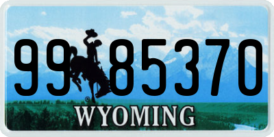 WY license plate 9985370