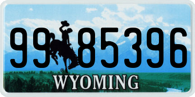 WY license plate 9985396