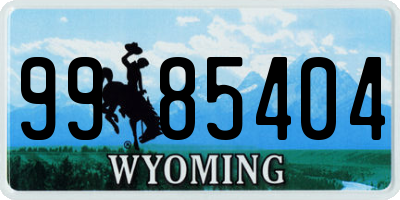 WY license plate 9985404