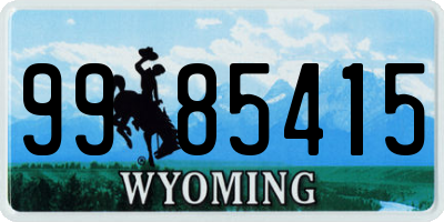 WY license plate 9985415