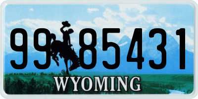 WY license plate 9985431