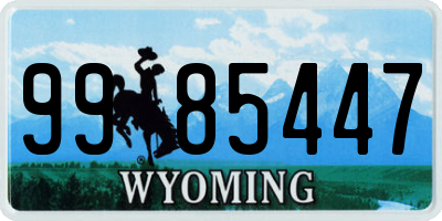 WY license plate 9985447