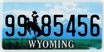 WY license plate 9985456
