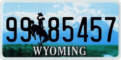 WY license plate 9985457