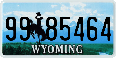 WY license plate 9985464