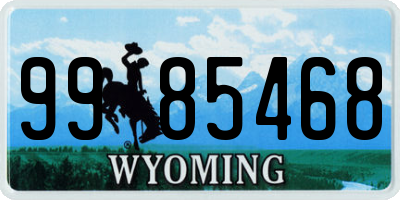 WY license plate 9985468