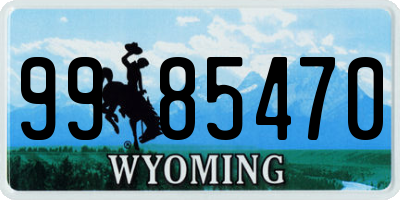 WY license plate 9985470