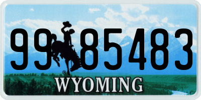 WY license plate 9985483