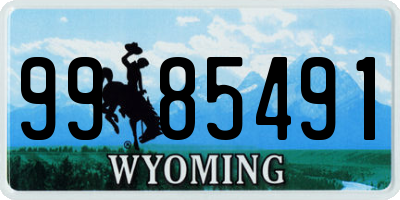 WY license plate 9985491