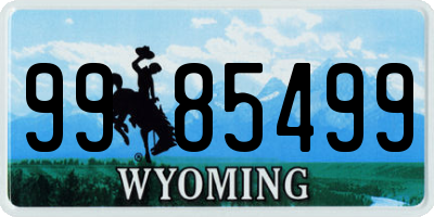 WY license plate 9985499