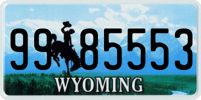 WY license plate 9985553
