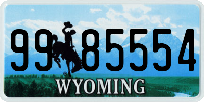 WY license plate 9985554